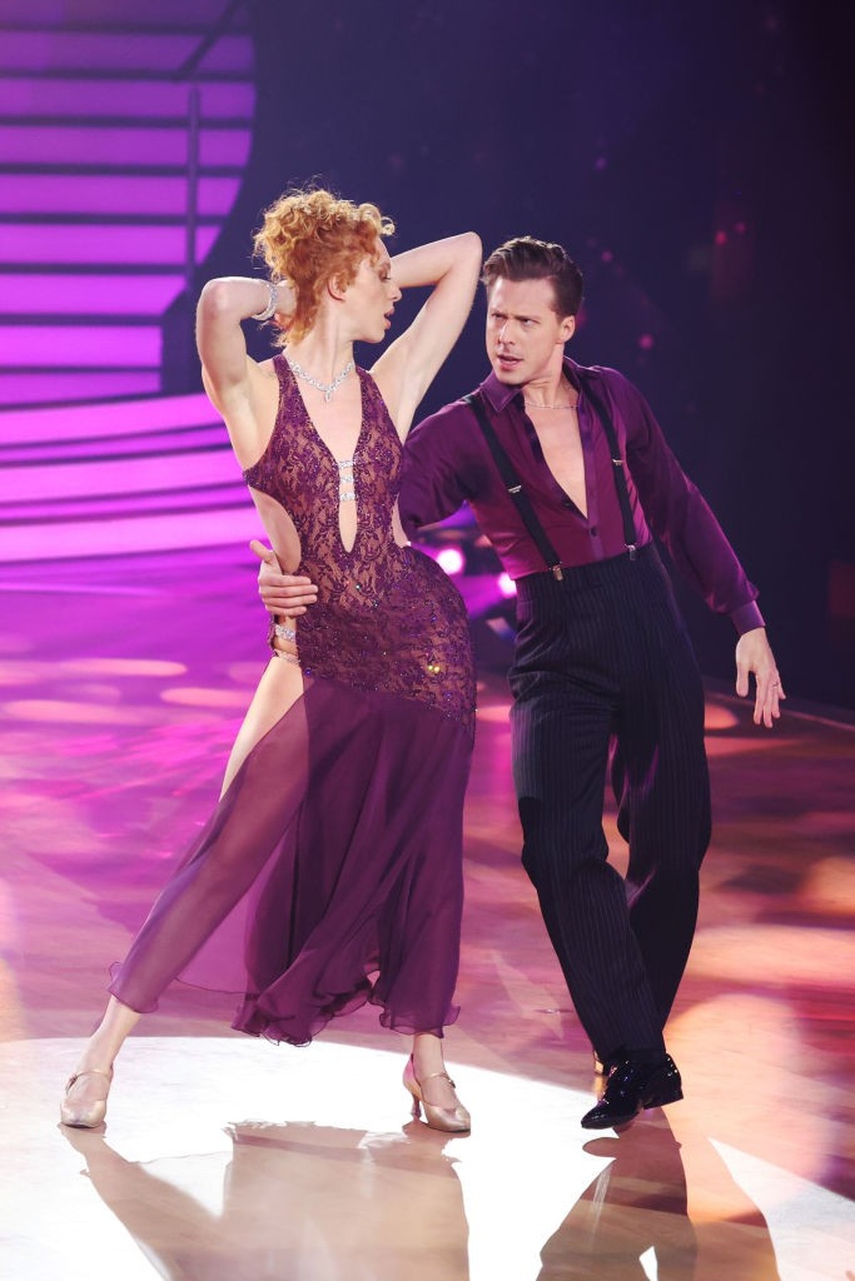 COLOGNE, GERMANY - MARCH 10: Anna Ermakova and Valentin Lusin perform during the third &quot;Let&#039;s Dance&quot; show at MMC Studios on March 10, 2023 in Cologne, Germany. (Photo by Andreas Rentz/G ...