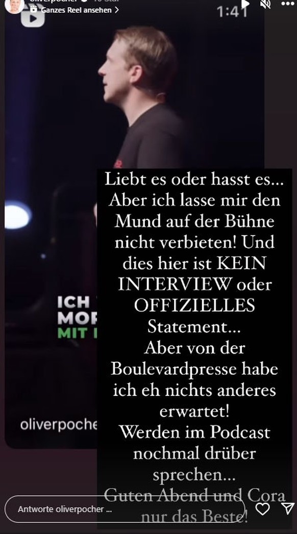 Oliver Pocher findet deutliche Worte zum Thema Cora Schumacher.