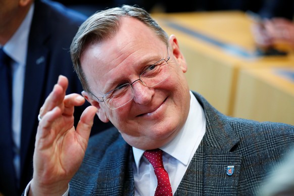 Bodo Ramelow of the Left Party (Die Linke) attends a session of the state parliament in Thuringia before the election of a new state prime minister in Erfurt, Germany, February 5, 2020. REUTERS/Hannib ...