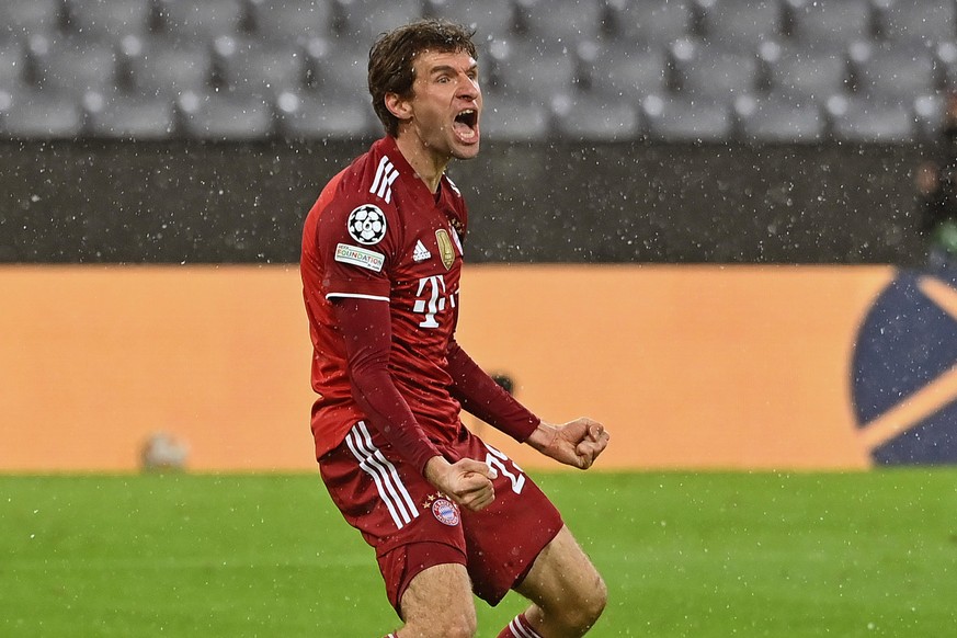 FC Bayern-Star Thomas Müller im Spiel gegen den FC Barcelona.