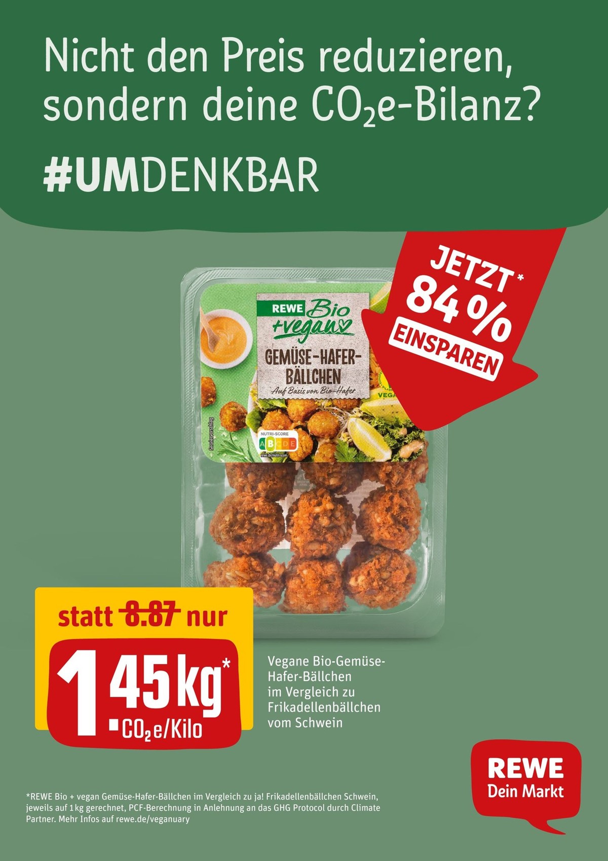 Vegane Haferbällchen von Rewe.