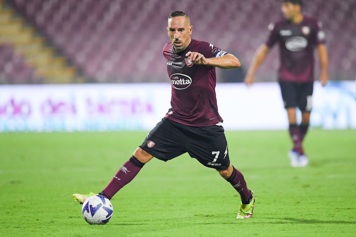Franck Ribery of Us Salernitana during the Italian Cup match between US Salernitana 1919 and Parma Calcio 1913 at Stadio Arechi, Salerno, Italy on 7 August 2022. Photo by Nicola Ianuale. Salerno Stadi ...