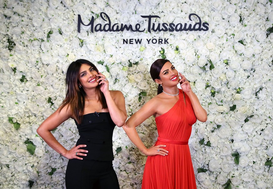NEW YORK, NY - FEBRUARY 06: Priyanka Chopra-Jonas launches first ever figure at Madame Tussauds on February 6, 2019 in New York City. (Photo by Astrid Stawiarz/Getty Images for Madame Tussauds New Yor ...