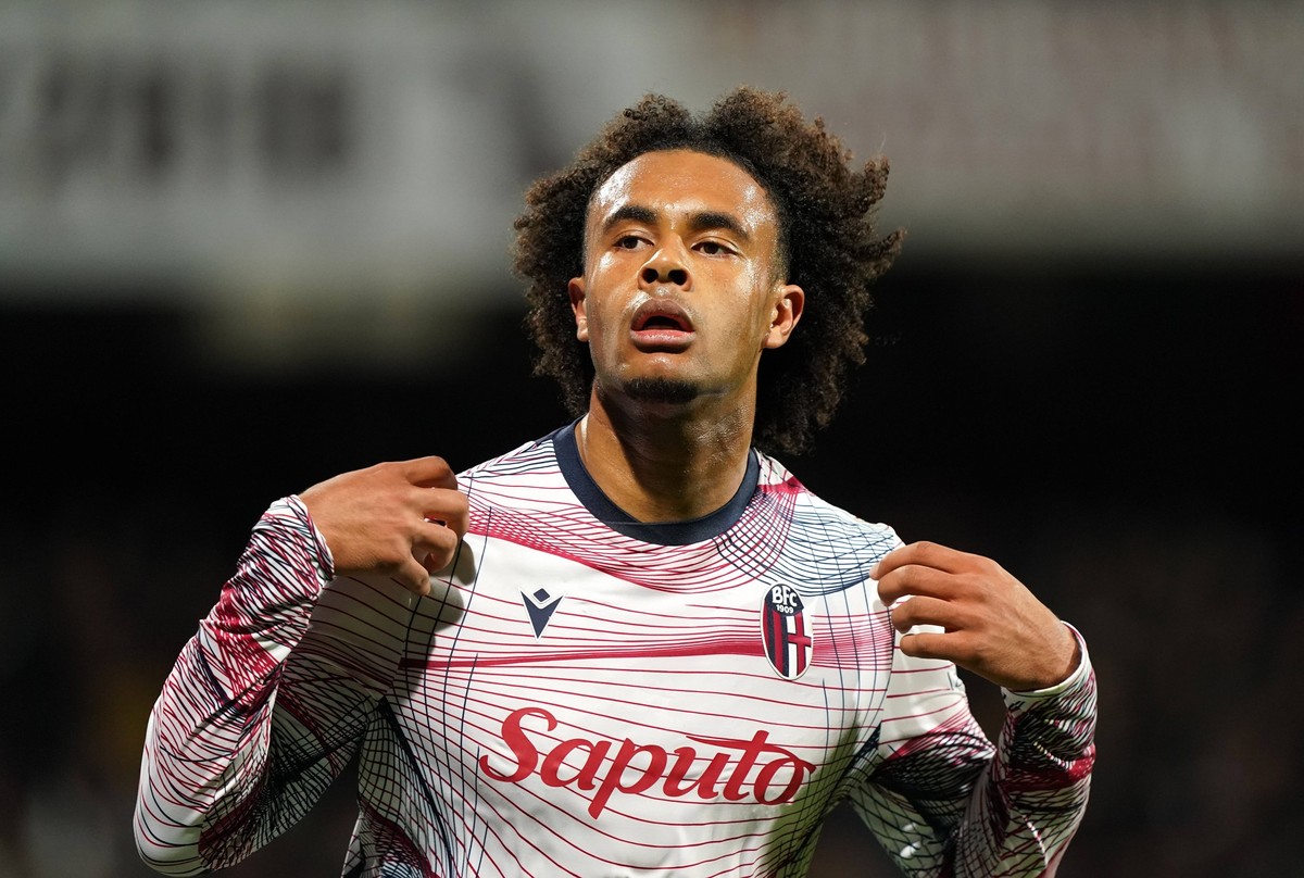 US Salernitana v Bologna FC - Serie A TIM Joshua Zirkzee of Bologna FC is celebrating the goal during the Serie A TIM match between US Salernitana and Bologna FC in Salerno, Italy, on December 10, 202 ...