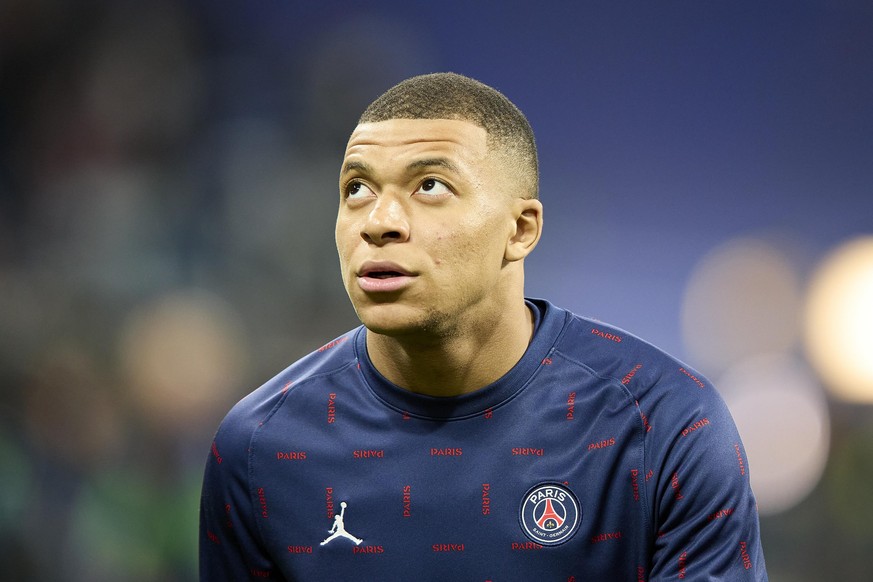 Kylian Mbappe of PSG during the UEFA Champions League match, round of 16 between Real Madrid and PSG played at Santiago Bernabeu Stadium on March 09, 2022 in Madrid, Spain. (Ruben Albarran / Magma / P ...