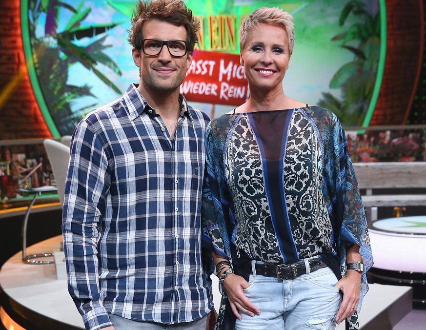 HUERTH, GERMANY - JULY 31: TV hosts Daniel Hartwich and Sonja Zietlow attend the 1st live show of the television show 'Ich bin ein Star - lasst mich wieder rein!' (English: I'm a Celebrity... Get Me I ...