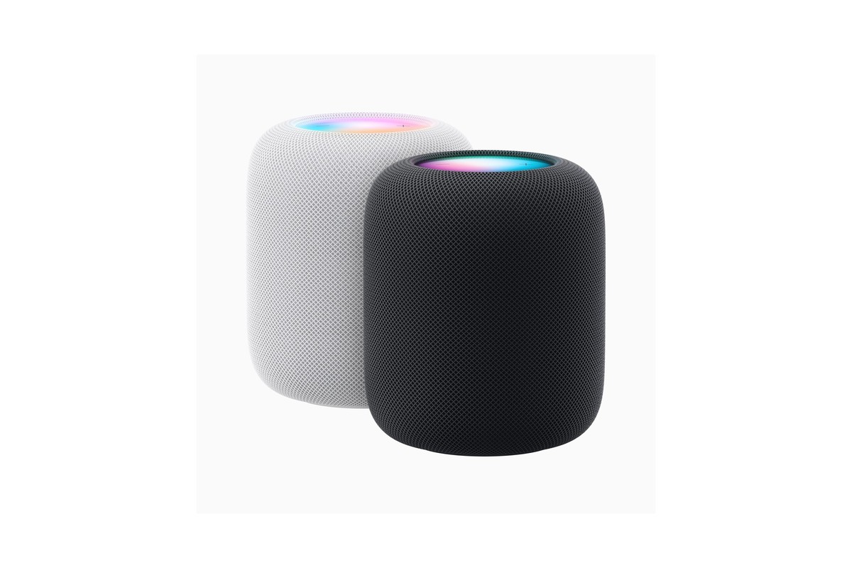HANDOUT - Zum Themendienst-Bericht vom 19. Januar 2023: Gewohntes Bild: Den stoffbespannten Homepod mit Touch-Bedienfeld auf der Oberseite gibt es auch in der zweiten Generation in Wei� oder Schwarz.  ...