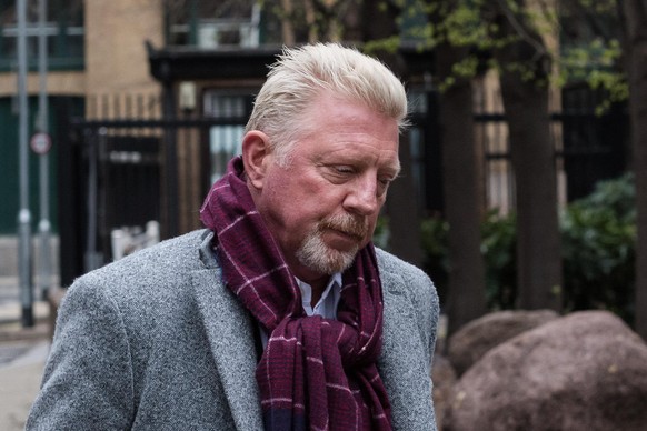 LONDON, UNITED KINGDOM - APRIL 08, 2022: Former tennis star Boris Becker arrives at the Southwark Crown Court as the jury is expected to continue to deliberate on the verdicts in his trial over allege ...