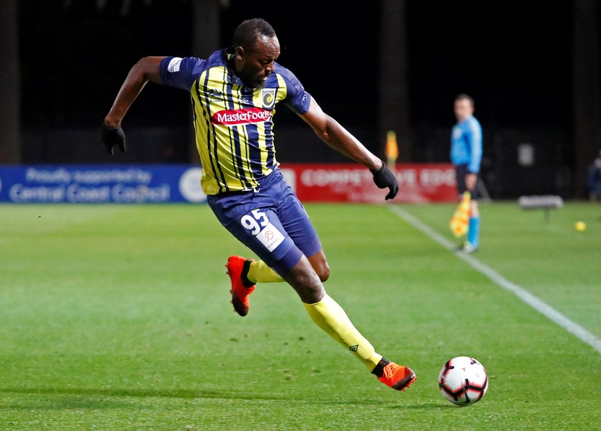 Soccer Football - Central Coast Mariners v Central Coast Select - Central Coast Stadium, Gosford, Australia - August 31, 2018 Central Coast Mariners&#039; Usain Bolt in action REUTERS/David Gray TPX I ...