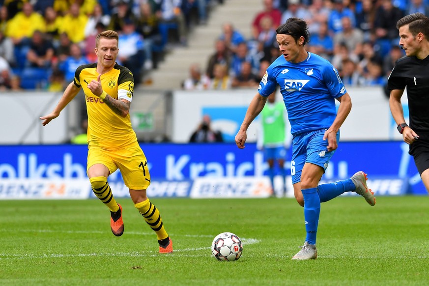 GER, 1 FBL, TSG 1899 Hoffenheim vs Borussia Dortmund / 22.09.2018, wirsol Rhein-Neckar-Arena, Sinsheim, GER, 1 FBL, TSG 1899 Hoffenheim vs Borussia Dortmund, DFL REGULATIONS PROHIBIT ANY USE OF PHOTOG ...