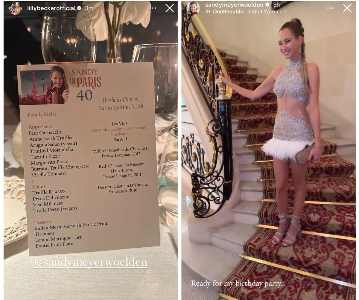 Lilly Becker teilte das Menü von Sandys "Birthday Dinner".