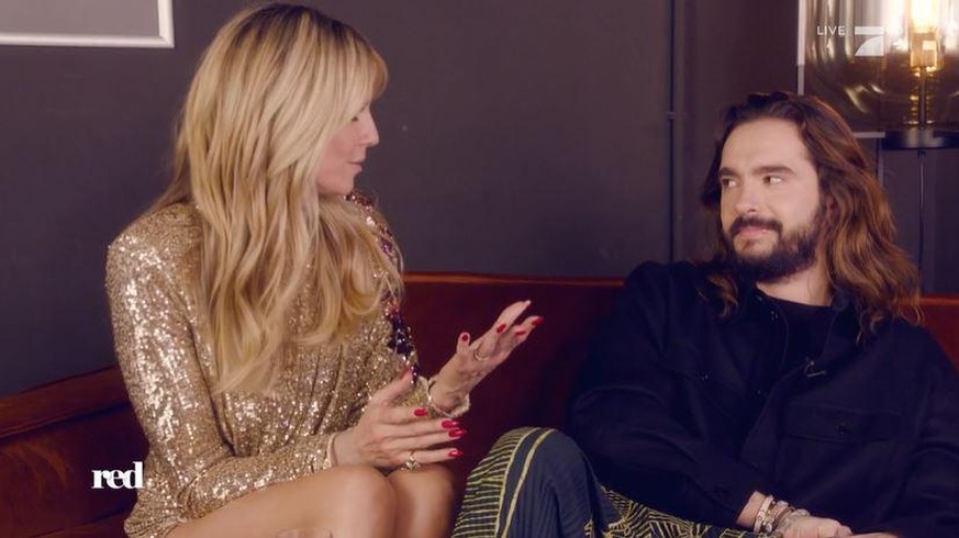 Heidi Klum und Tom Kaulitz reden miteinander
