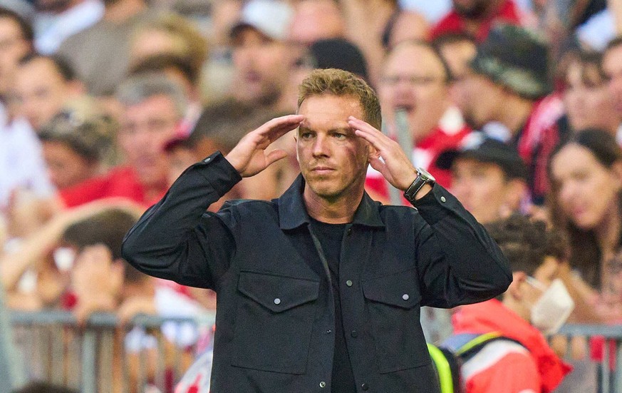 Trainer Julian Nagelsmann FCB, team manager, headcoach, coach, in the match FC BAYERN M