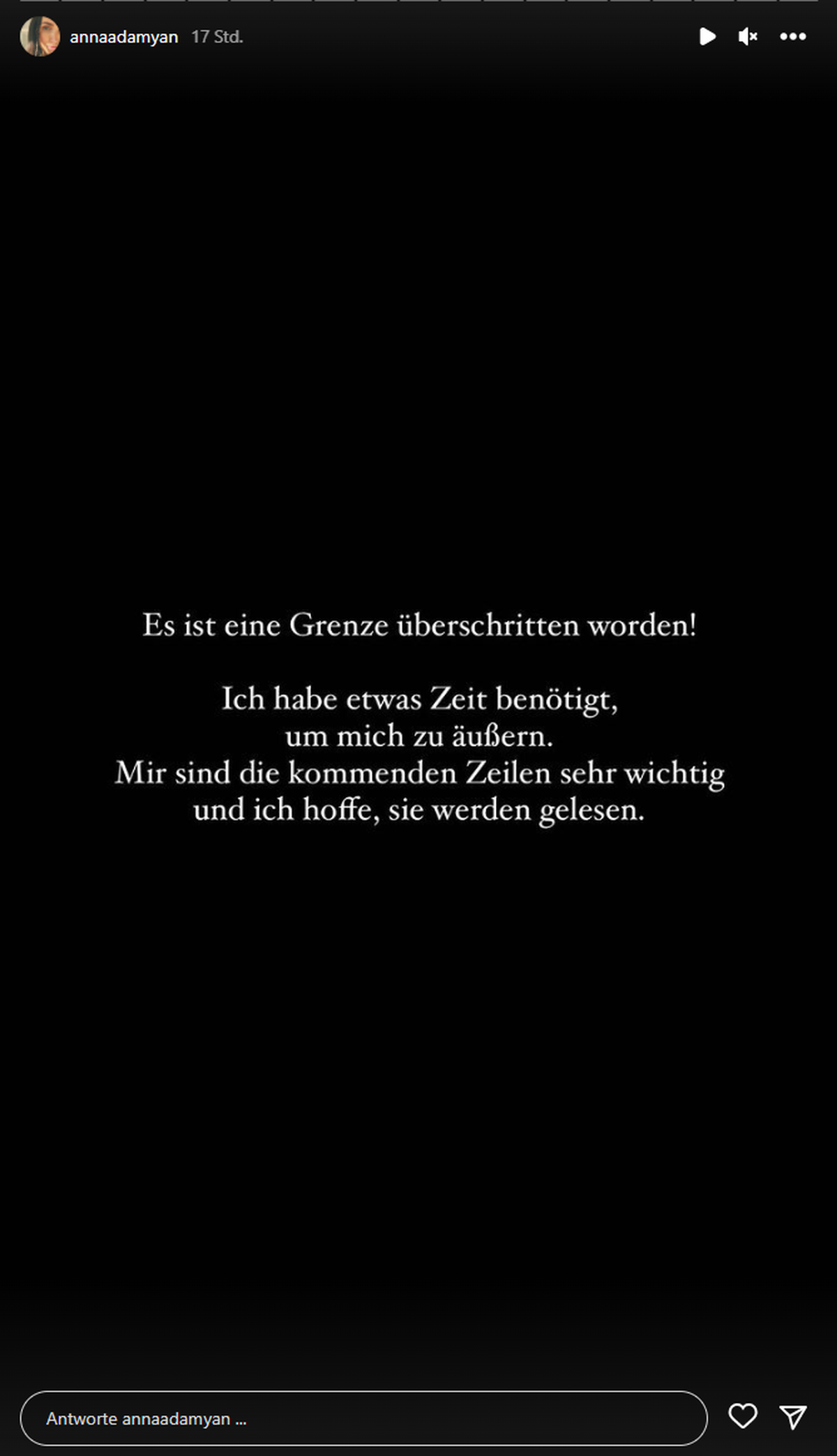 Mit diesen Worten leitete Anna Adamyan ihr Statement in Richung Oliver Pocher ein.
