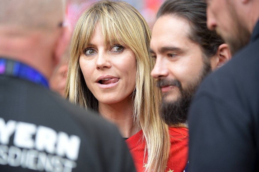 18.05.2019, xemx, Fussball 1.Bundesliga, FC Bayern Muenchen - Eintracht Frankfurt emspor, v.l. Heidi Klum und Tom Kaulitz (DFL/DFB REGULATIONS PROHIBIT ANY USE OF PHOTOGRAPHS as IMAGE SEQUENCES and/or ...