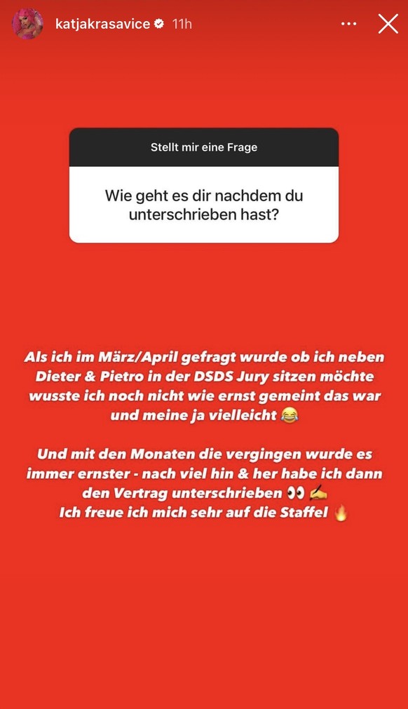 Hier sagt Katja Krasavice, wann sie vom Sender eine Anfrage erhielt.