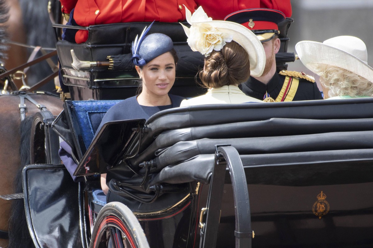 June 8, 2019 - London, London, United Kingdom - 08/06/2019. London, UK. Meghan Duchess of Sussex travels back to Buckingham Palace during the Trooping the Colour ceremony marking Queen Elizabeth II s ...