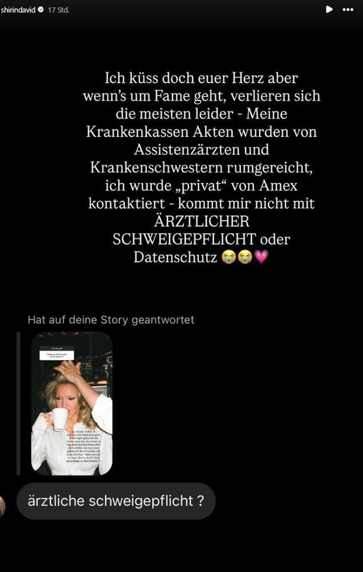 Shirin David hat kein Vertrauen.