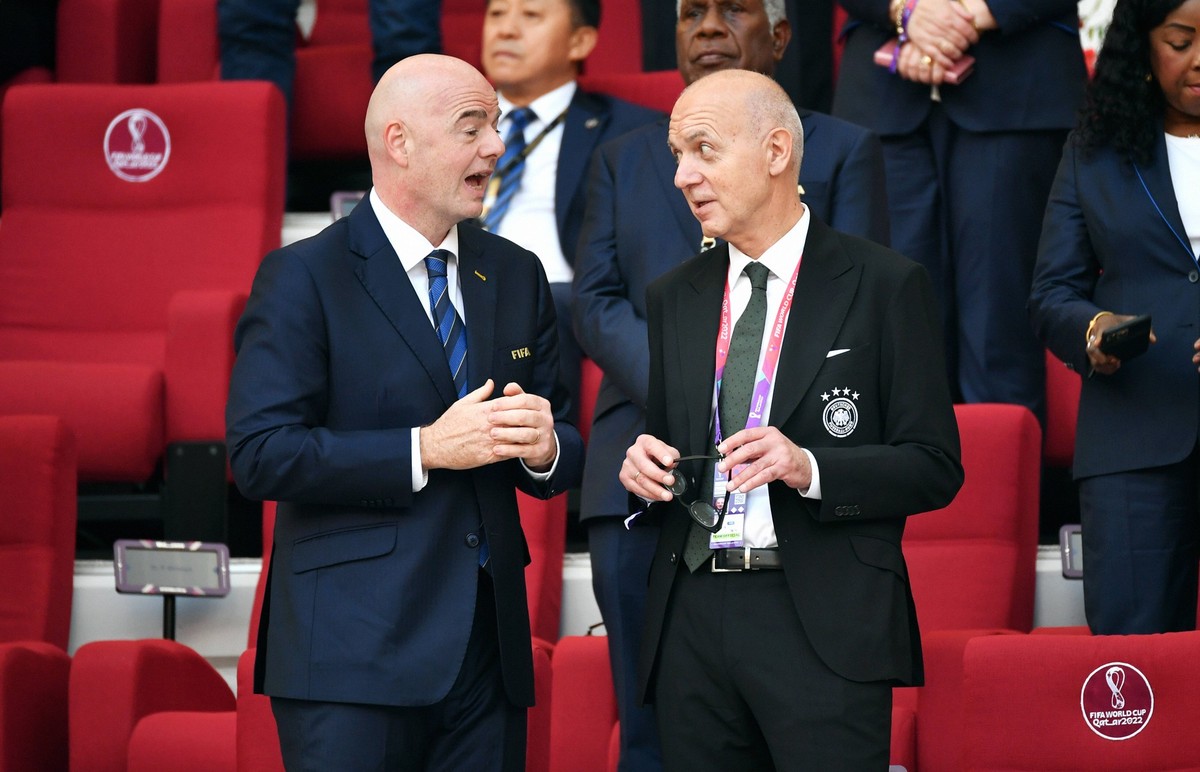 Fussball, Weltmeisterschaft, 2022, Herren, Qatar, Gruppe E, 1. Spieltag, Khalifa International Stadium: Deutschland - Japan 1:2 FIFA-Pr
