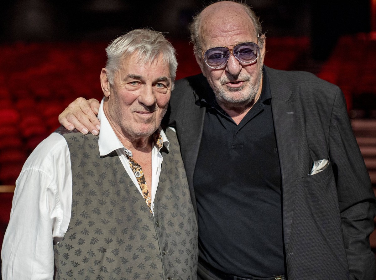 29.07.2022 , DU Duisburg , Neues Musical N bisschen Frieden von Starkomponist Ralph Siegel wird ab Oktober 2022 im Theater am Marientor in Duisburg aufgeführt. v.l.: Heinz Hönig Hoenig , Ralph Siegel ...
