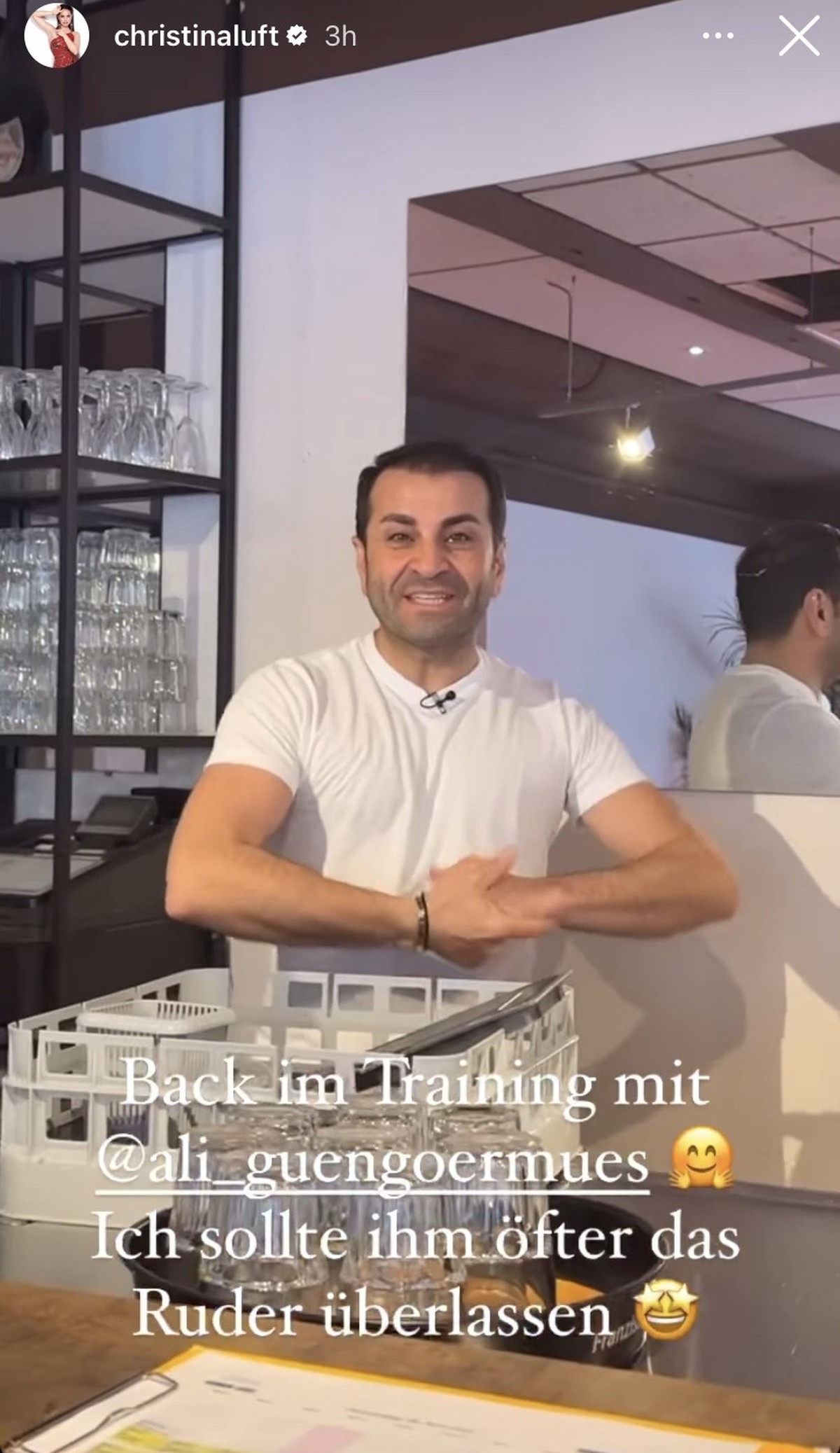 Christina gab in ihrer Story Einblicke vom Training.