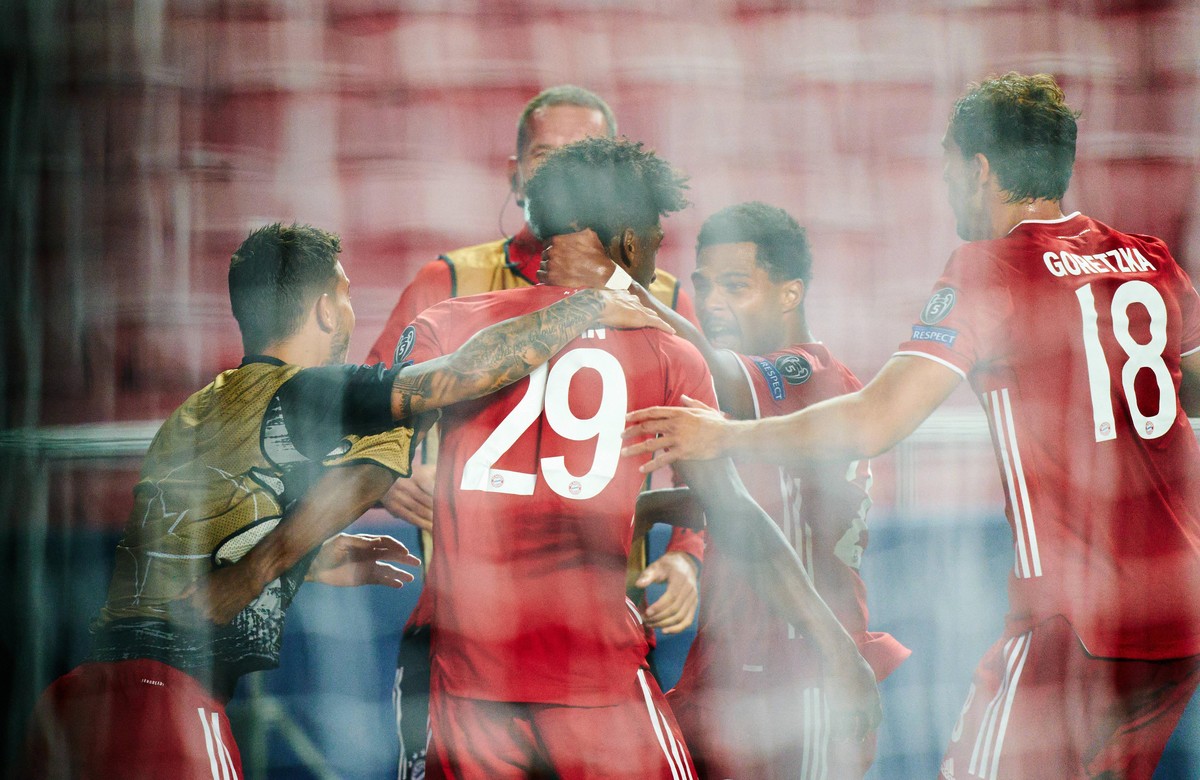 Final Football UEFA Champions League FC BAYERN MUENCHEN - PARIS SAINT GERMAIN PSG 1-0 Lisbon, Lissabon, Portugal, 23rd August 2020. Kingsley COMAN, FCB 29 celebrates his goal, happy, laugh, celebratio ...