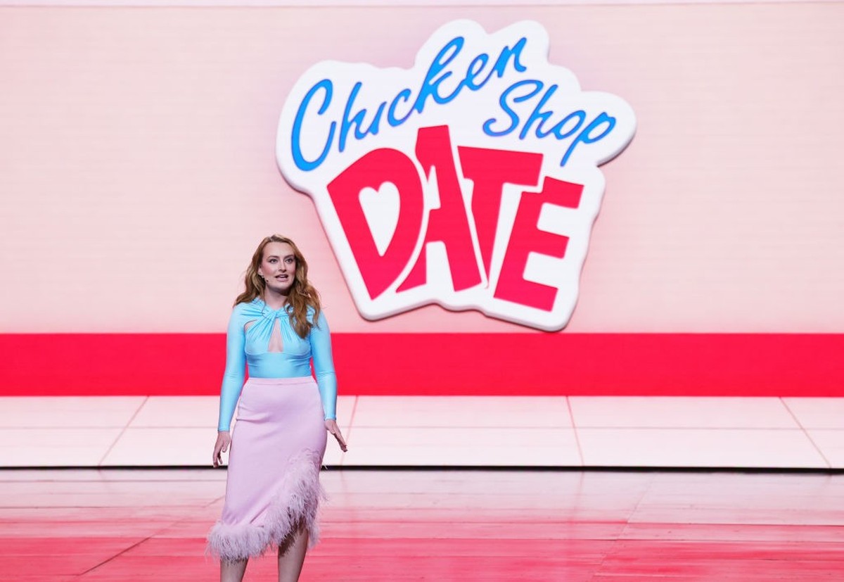 NEW YORK, NEW YORK - MAY 17: Amelia Dimoldenberg speaks onstage during YouTube Brandcast 2023 at David Geffen Hall on May 17, 2023 in New York City. (Photo by Kevin Mazur/Getty Images for YouTube)