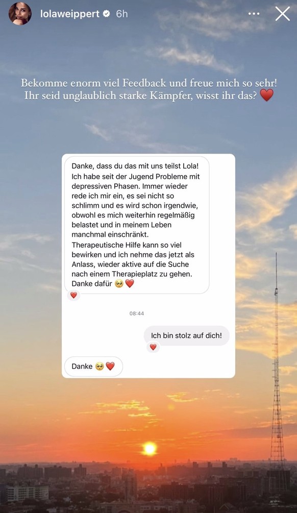 Von ihren Fans bekam Lola für ihre Offenheit viel positives Feedback.