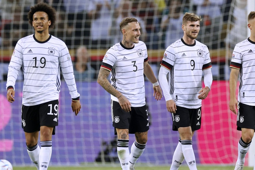 Timo Werner (zweiter von rechts) will sich mit starken Leistungen im Klub für Bundestrainer Hansi Flick empfehlen.