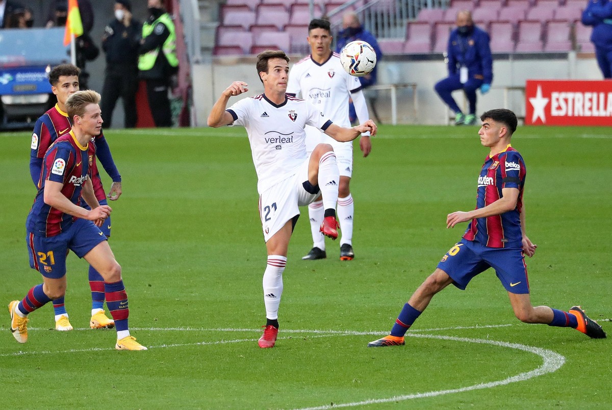 Frenkie de Jong, Inigo Perez and Pedri Gonzalez during the match between FC Barcelona and CA Osasuna, corresponding to the week 11 of the Liga Santander, played at the Camp Nou Stadium, on 29th Novemb ...