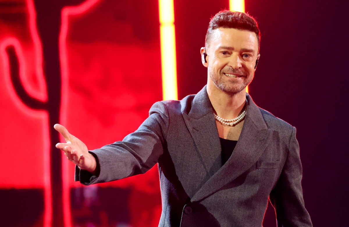 HOLLYWOOD, CALIFORNIA - APRIL 01: Justin Timberlake performs onstage during the 2024 iHeartRadio Music Awards at Dolby Theatre on April 01, 2024 in Hollywood, California. (Photo by Amy Sussman/Getty I ...