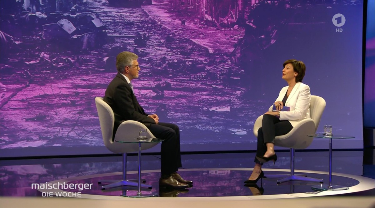Melnyk im Dialog mit Sandra Maischberger.