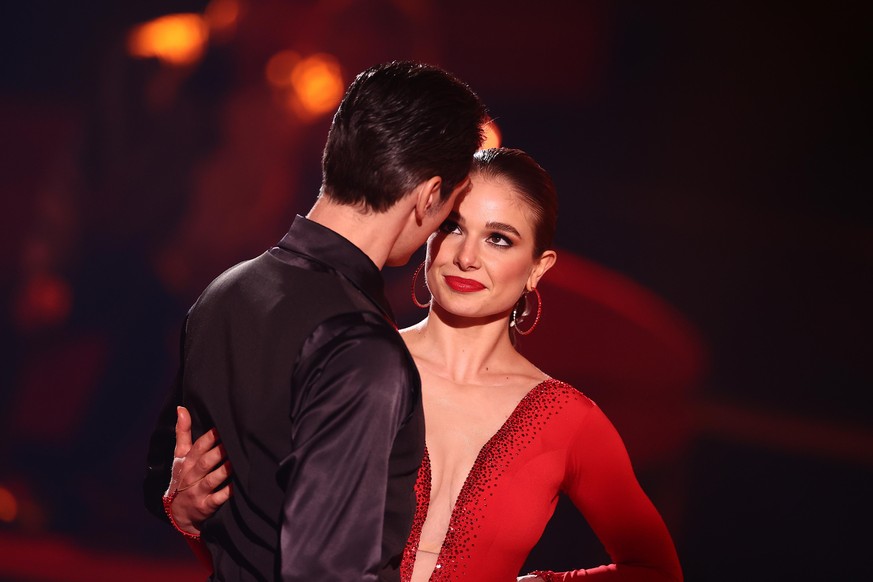 COLOGNE, GERMANY - MARCH 12: Lola Weippert and Christian Polanc perform on stage during the 2nd show of the 14th season of the television competition &quot;Let&#039;s Dance&quot; on March 12, 2021 in  ...