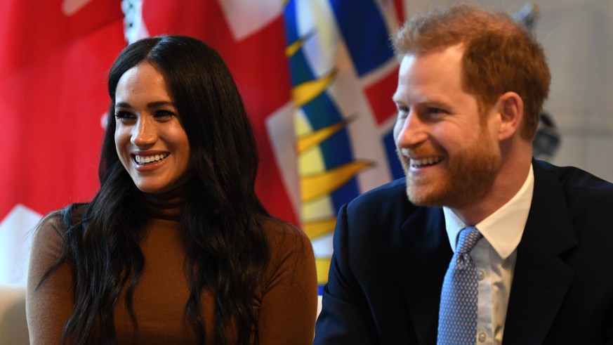 . 07/01/2020. London, United Kingdom. Prince Harry and Meghan Markle, the Duke and Duchess of Sussex, at Canada House in London after returning from their six week break from Royal duties. PUBLICATION ...