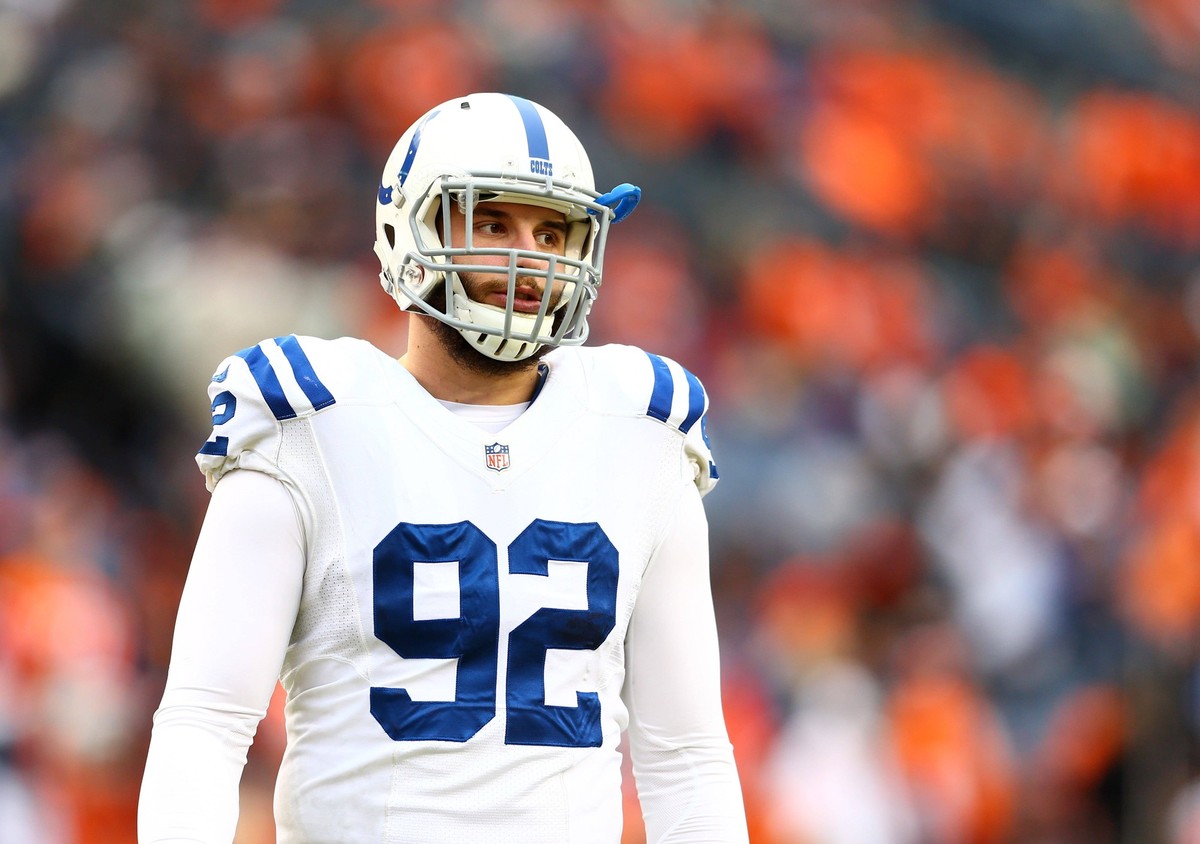 NFL, American Football Herren, USA Divisional Round-Indianapolis Colts at Denver Broncos Jan 11, 2015 Denver, CO, USA Indianapolis Colts linebacker Bjoern Werner 92 against the Denver Broncos in the 2 ...