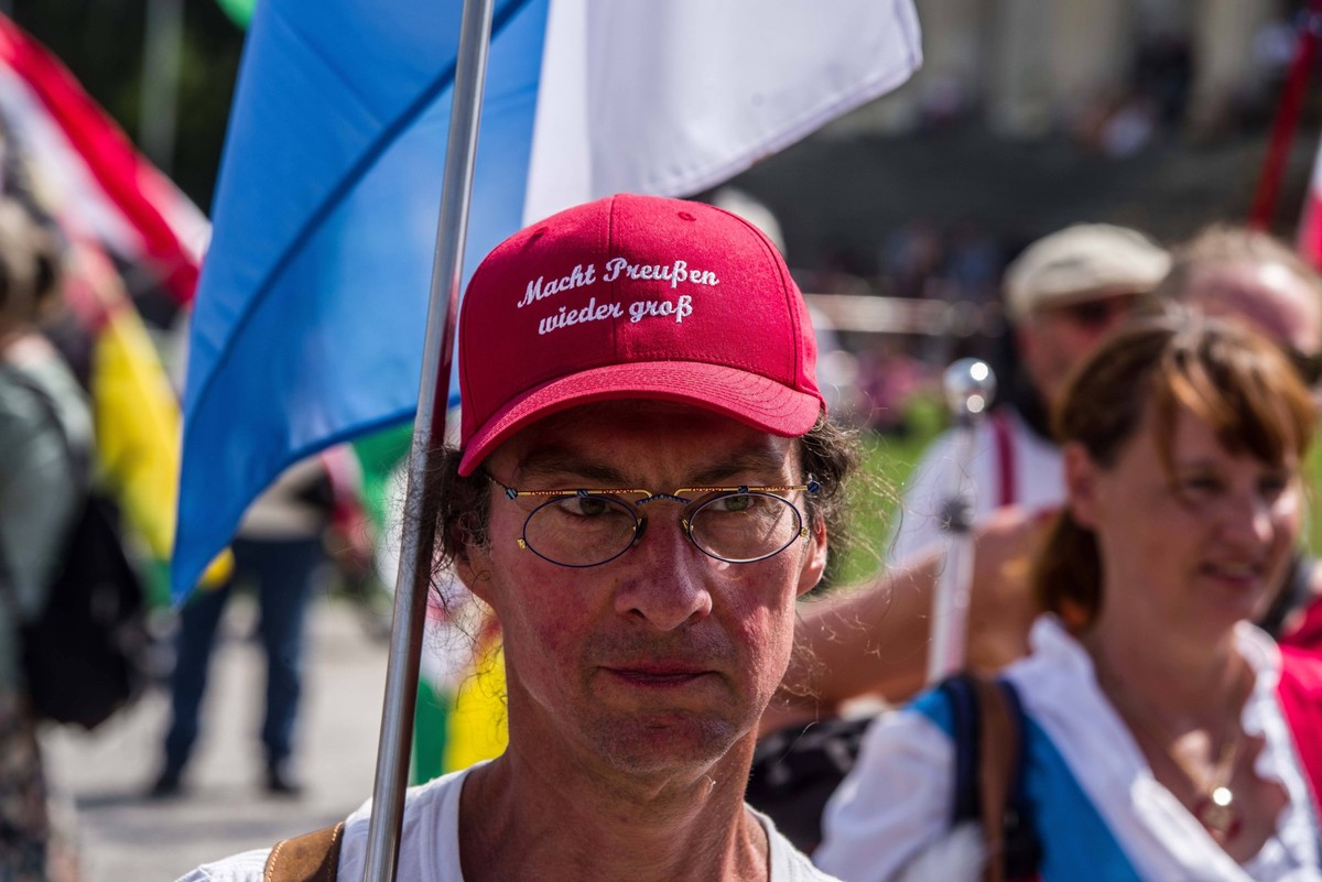 August 31, 2024: Under the name ÃâoeGrosser Treffen der 251 BundesstaatenÃâÂ, Reichsbuerger ReichsboÂ¼rger, sovereign citizens, citizens of the Reich assembled at MunichÃââ s Koenigsplatz to network w ...