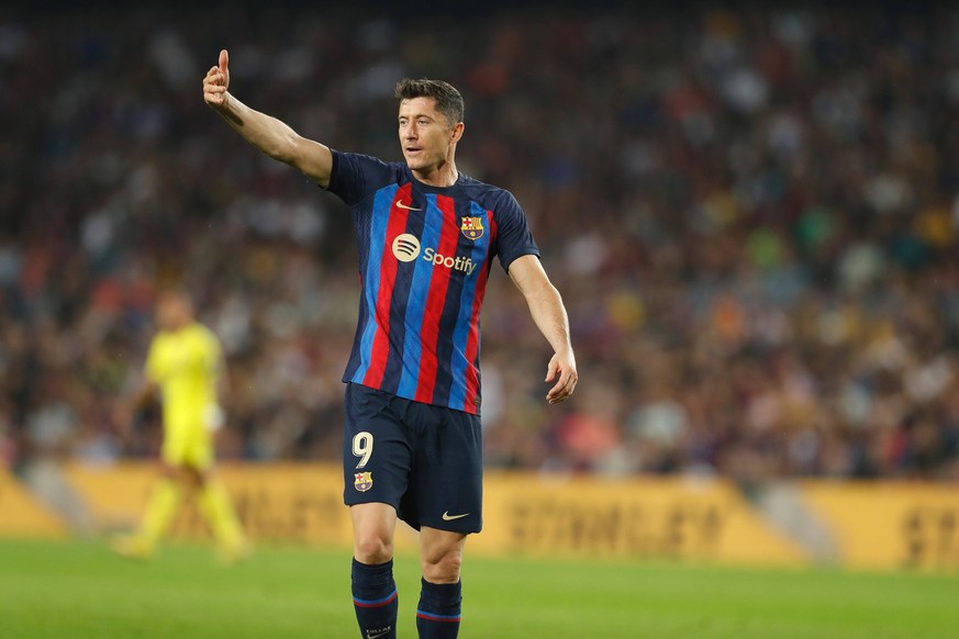 Robert Lewandowski Barcelona, OCTOBER 20, 2022 - Football / Soccer : Spanish La Liga Santander match between FC Barcelona, Barca 3-0 Villarreal CF at the Estadio Spotify Camp Nou in Barcelona, Spain.  ...