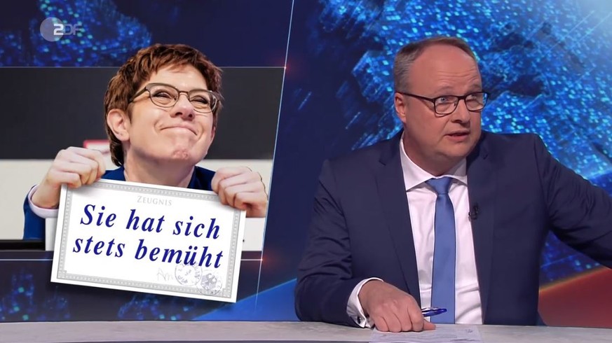 Oliver Welke macht sich über Annegret Kramp-Karrenbauer lustig.