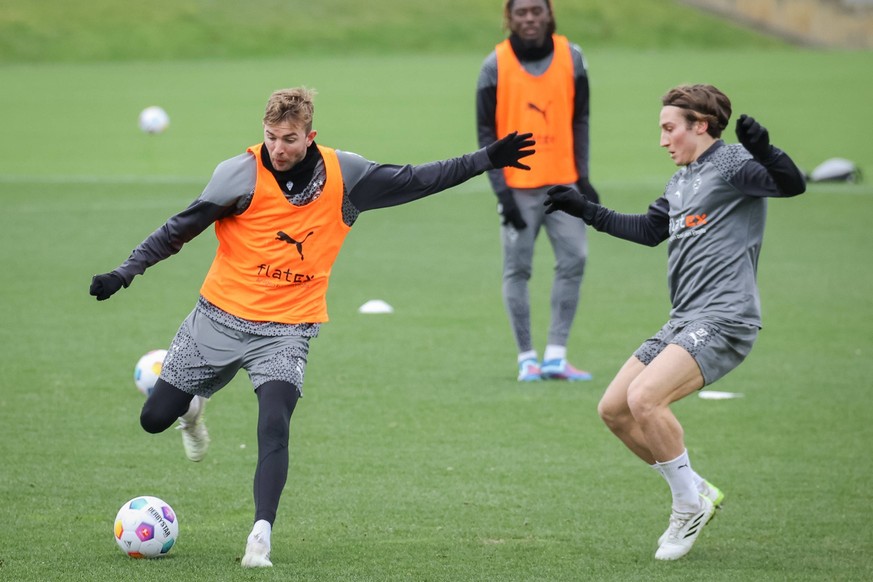 Training Borussia Mönchengladbach, 28.11.2023 Christoph Kramer und Rocco Reitz - Training Borussia Mönchengladbach, 28.11.2023, Borussia Park Mönchengladbach *** Borussia Mönchengladbach training, 28  ...