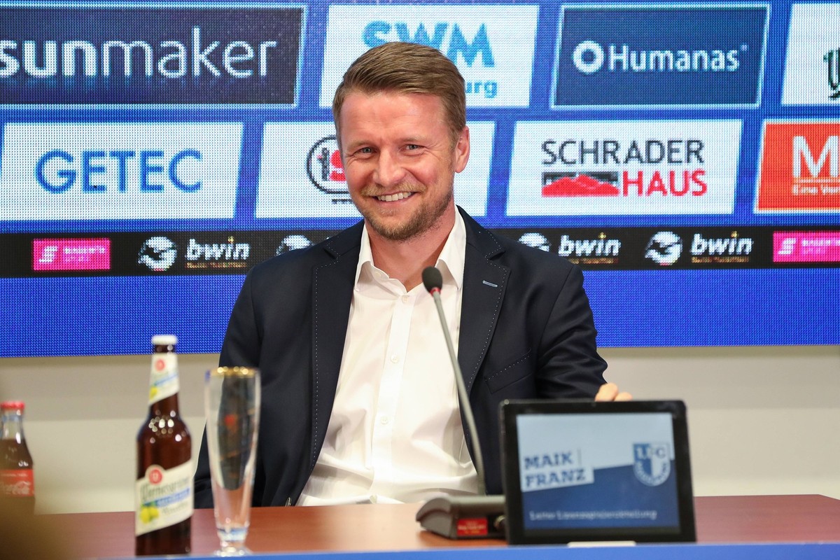 Leiter Lizenzspielerabteilung Maik Franz (1. FC Magdeburg) - 3. Liga Saison 2019-2020 Spieltagspressekonferenz 1. FC Magdeburg in der MDCC Arena in Magdeburg - Deutschland, Fussball, Mann, Maenner,18. ...
