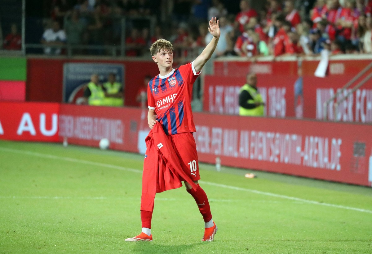 29.08.24 1. FC Heidenheim - BK Häcken Deutschland, Heidenheim, 29.08.2024, Fussball, Europa Conference League, Play-Offs, 1. FC Heidenheim - BK Häcken: Paul Wanner 1. FC Heidenheim. *** 29 08 24 1 FC ...