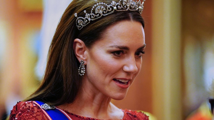 . 06/12/2022. London, United Kingdom. Kate Middleton, the Princess of Wales, at a Diplomatic Corps reception at Buckingham Palace in London. PUBLICATIONxINxGERxSUIxAUTxHUNxONLY xPoolx/xi-Imagesx IIM-2 ...