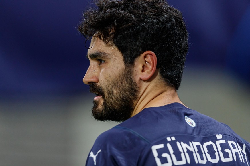 Ilkay Guendogan (Manchester City, 8); Portraet, Einzelbild, 12/7/2021, Leipzig (Deutschland), Fussball, Maenner, UEFA Champions League, RB Leipzig - Manchester City FC