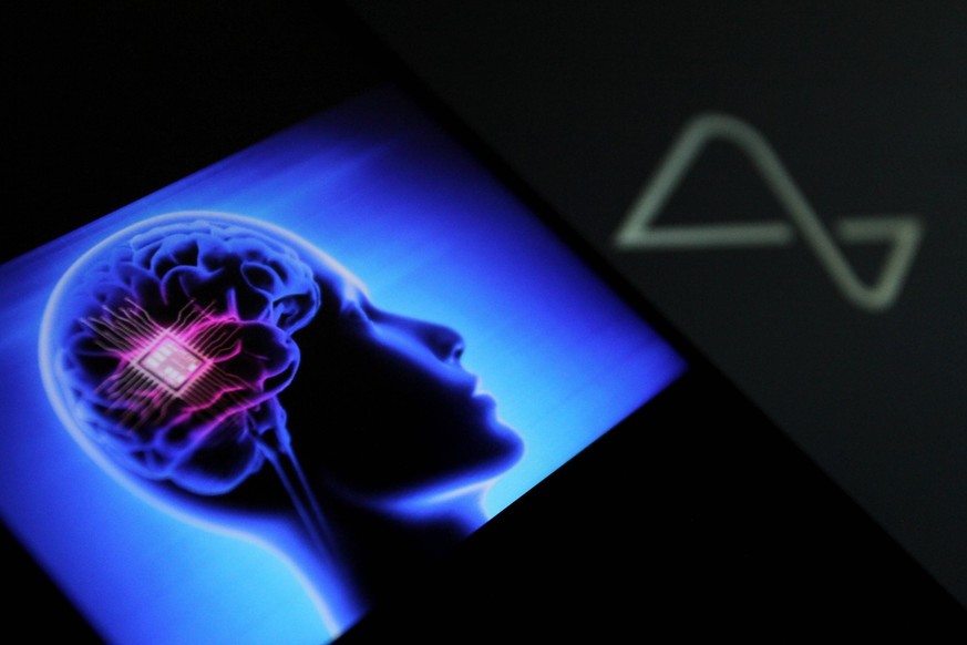 January 31, 2024, Sleman, Yogyakarta, Indonesia: In this photo illustration, the logo of the American neurotechnology company founded by Elon Musk to develop an implantable brainÃâcomputer interface,  ...