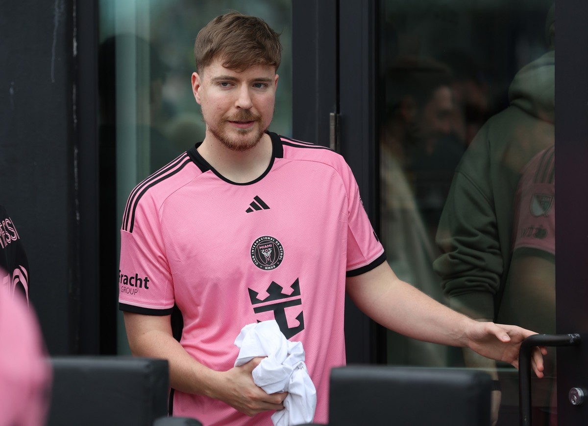 FORT LAUDERDALE, FLORIDA - MARCH 10: Mr. Beast is seen in attendance during a match between Inter Miami and CF Montréal at DRV PNK Stadium on March 10, 2024 in Fort Lauderdale, Florida. (Photo by Mega ...