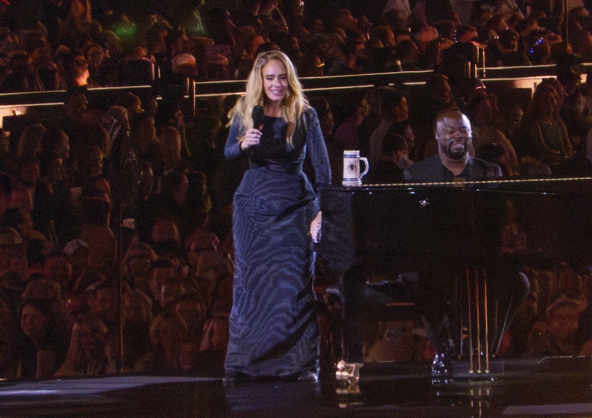 Adele performs her opening night concert at the specially built open-air arena in Munich Featuring: Adele Where: Munich, Germany When: 02 Aug 2024 Credit: Cover Images EDITORIAL USE ONLY. RESTRICTED T ...