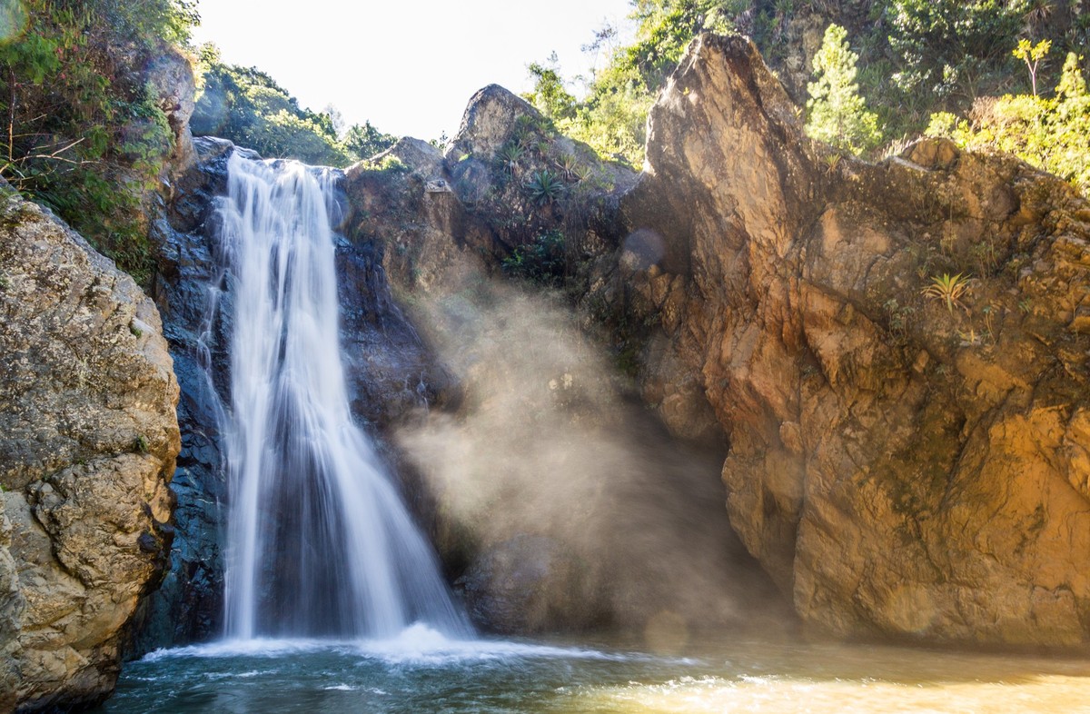 Salto de Baiguate waterfall near Jarabacoa town in Dominican Republic xkwx Dominican, Republic, pool, outdoor, cliff, famous, paradise, wild, mountains, view, caribbean, nature, water, forest, cascade ...