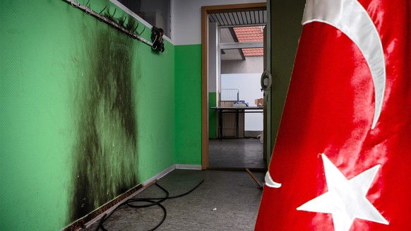 Die verkohlte Wand in Lauffen.