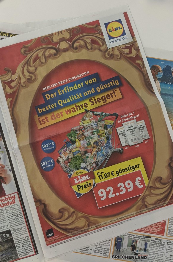 Seite 2 der Lidl-Werbeanzeige in der &quot;Bild&quot;-Zeitung vom 7. Juli.