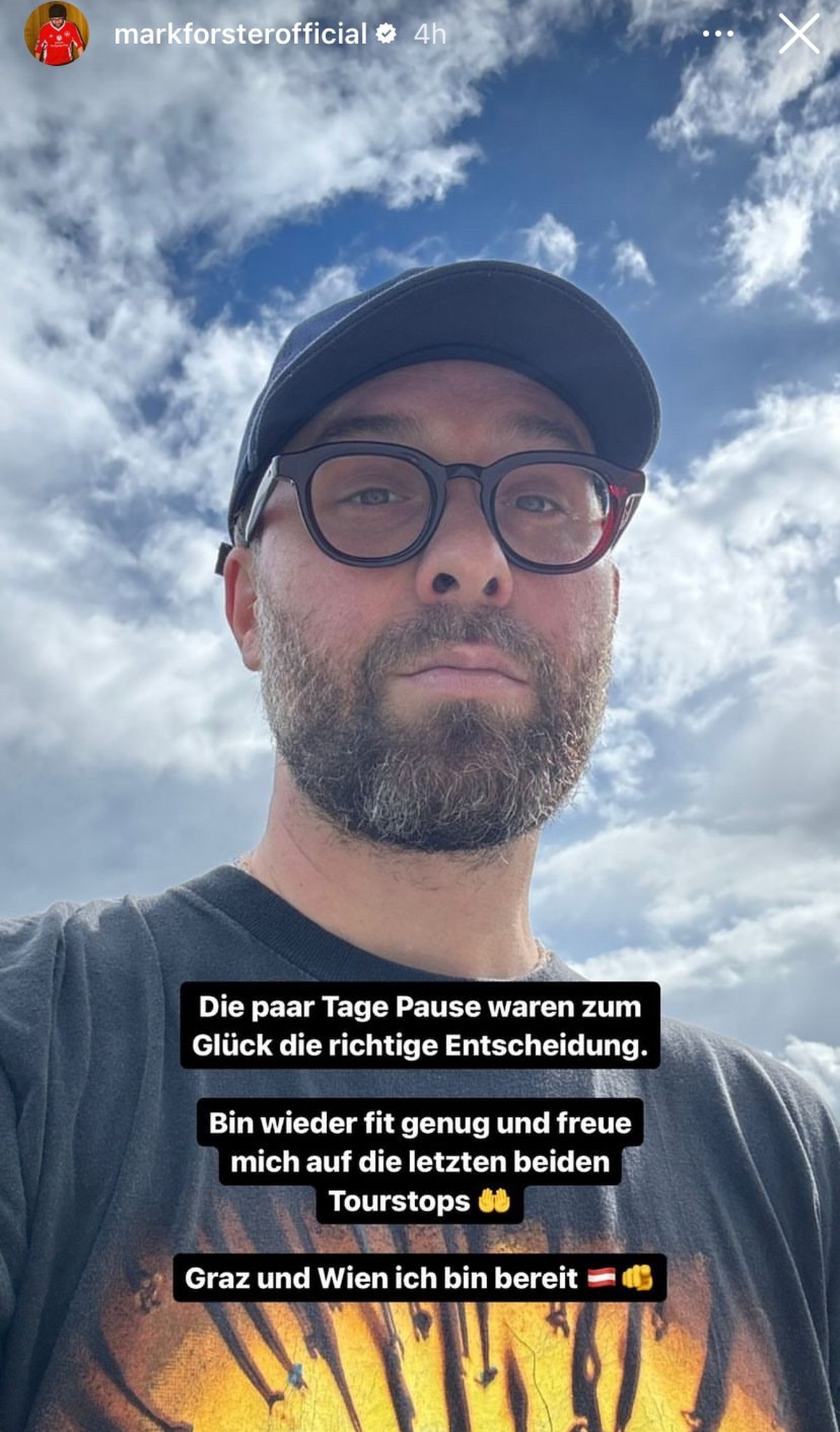 Mark Forster wird zwei Konzerte in Österreich spielen.
